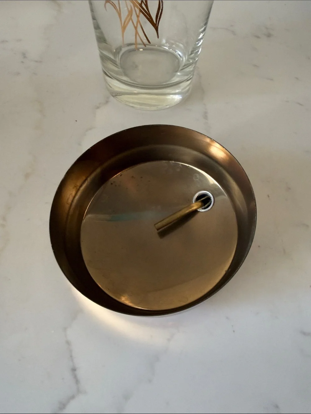 Mid Century Golden Wheat Tall Cocktail Shaker Glass
